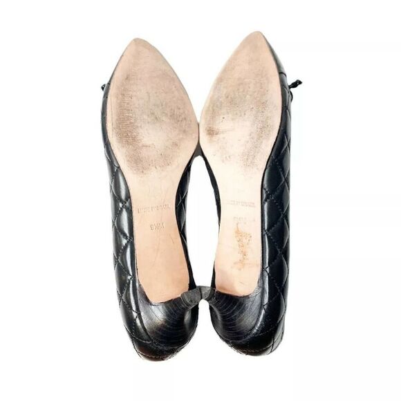 FS/NY Women's Black Quilted Kitten Heels size 9.5 M - Picture 8 of 9